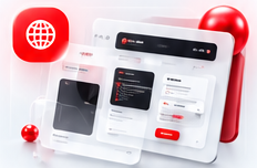 Responsive website design shown on desktop and mobile devices